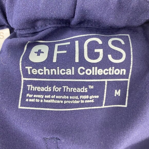 Figs Technical Collection Scrub Pants Navy Blue Pockets Womens Medium - Picture 7 of 7